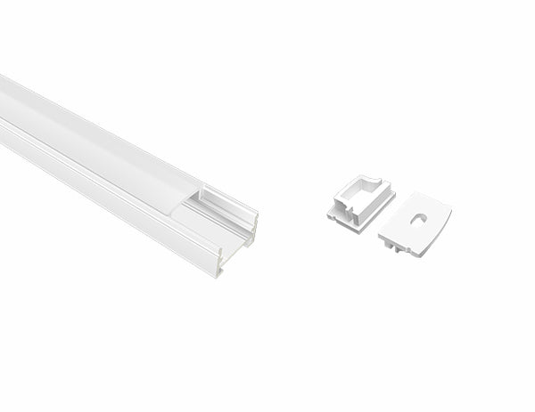 SLIM FLAT-SL - GLQ 1711 White Aluminum Channel + Milky Diffuser - 94" - 7