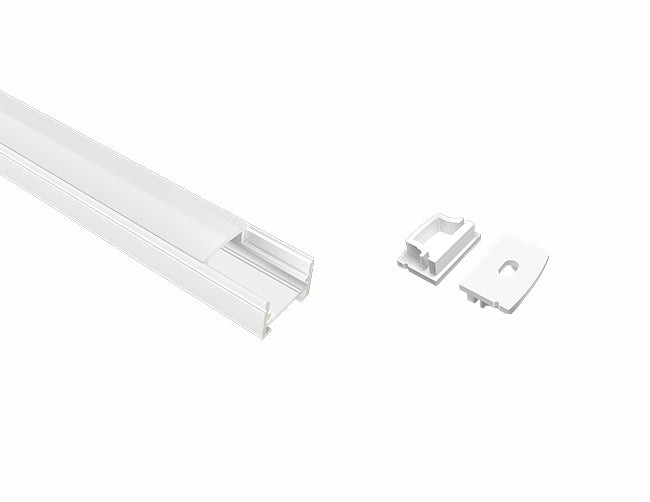 SLIM FLAT-SL - GLQ 1711 White Aluminum Channel + Milky Diffuser - 94"