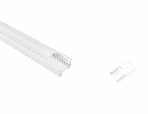 SLIM FLAT-SL - GLQ 1711 White Aluminum Channel + Milky Diffuser - 94" - 9