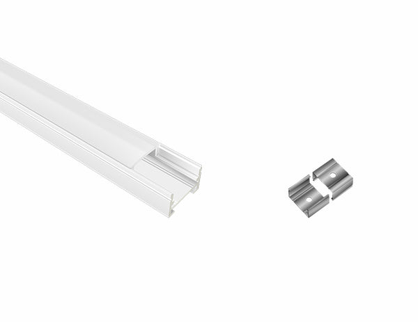 SLIM FLAT-SL - GLQ 1711 White Aluminum Channel + Milky Diffuser - 94" - 8