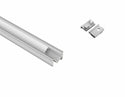 ANGLE RECESS - GLQ 1811 Silver Aluminum Channel + Milky Diffuser - 94" - 8