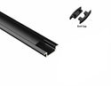 SLIM SHALLOW RECESS - GLQ 2309 Black Aluminum Channel +Black Diffuser - 94" - 3