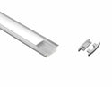 SLIM SHALLOW RECESS - GLQ 2309 Silver Aluminum Channel + Milky Diffuser - 94" - 8