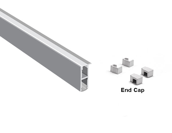 BOARD EDGE - JH 1713 Silver Aluminum Channel + Milky Diffuser - 24"/94" - 3