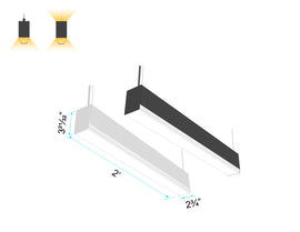 GL L8070 2ft linear light with convex lens enhances beam focus and creates soft ambient lighting; black and white fixture options available.