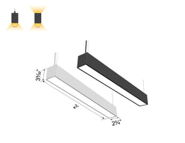 GL LED L8070 linear lights in 2ft length, available in black and white finishes, featuring up and down lighting.