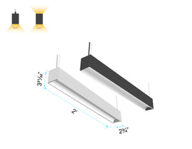 GL L8070 2ft linear light with wall wash lens delivers smooth, even light across vertical surfaces; available in black and white.