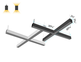 GL L8070 X shape linear light with No Glare Lens delivers precise, low-glare lighting with a clean black or white finish—perfect for elegant architectural installations.
