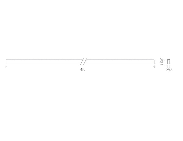 LED Linear Light - L8070 - Acoustic Housing - Parabolic Lens - 4ft - 4