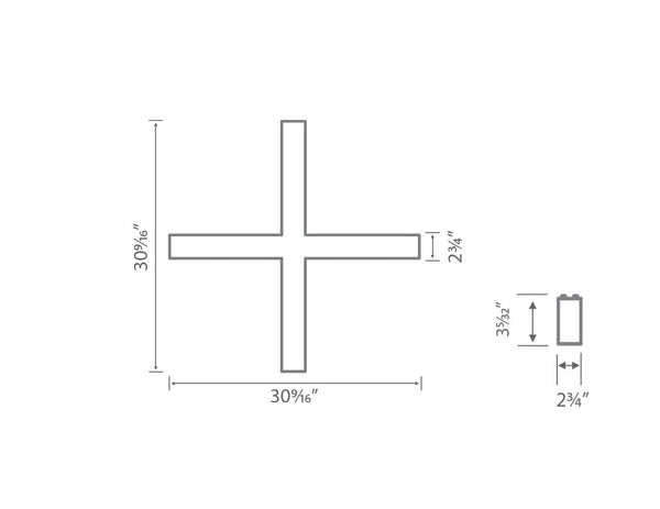 LED Linear Light - L8070 - Acoustic Housing - Milky Flat Lens - X Shape - 5