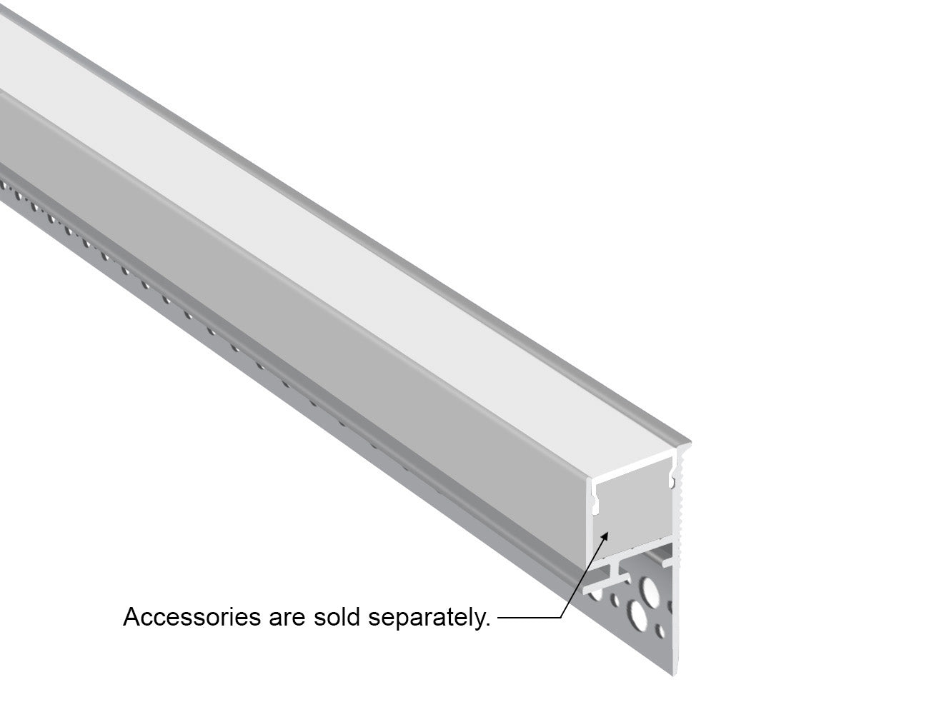 COVE V - GLB L507C Silver Aluminum Channel + Milky Diffuser - 94"
