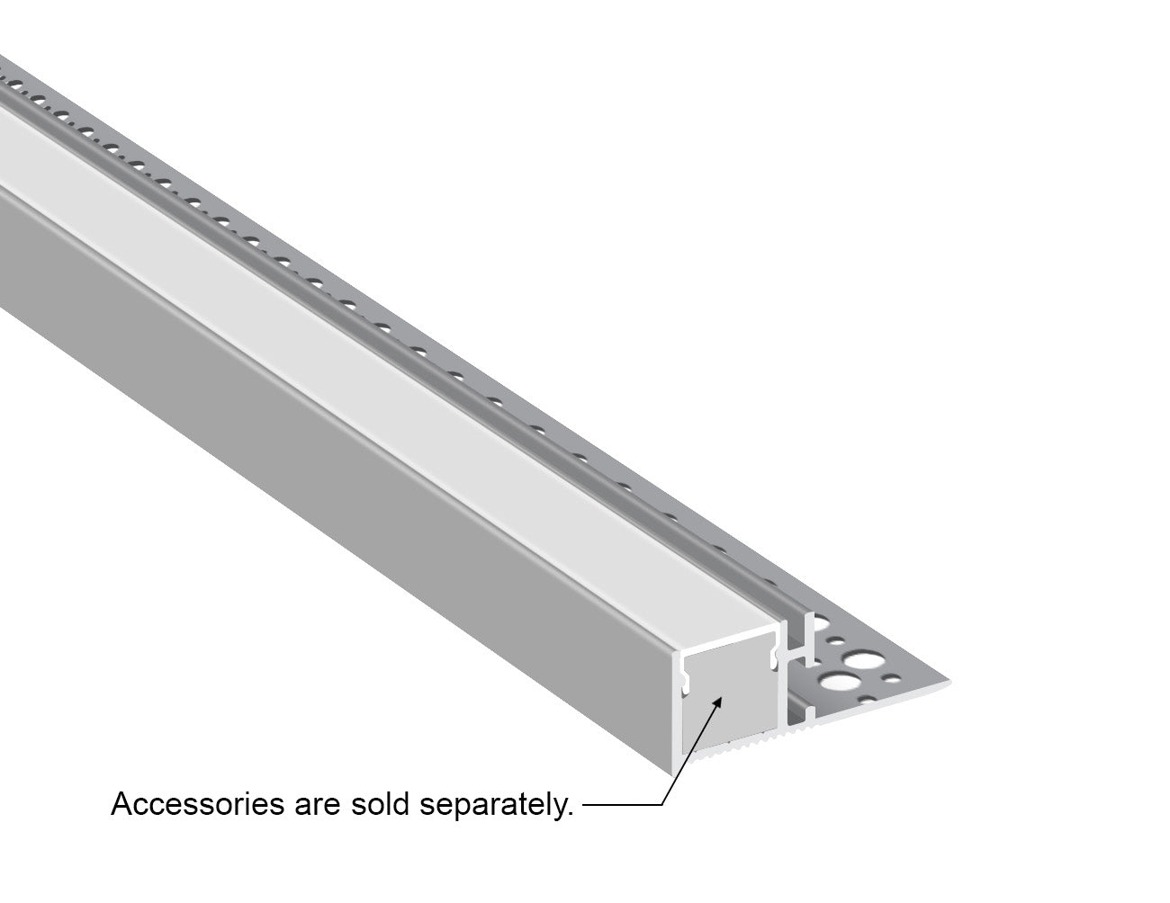 COVE H - GLB L550B Silver Aluminum Channel + Milky Diffuser - 94"