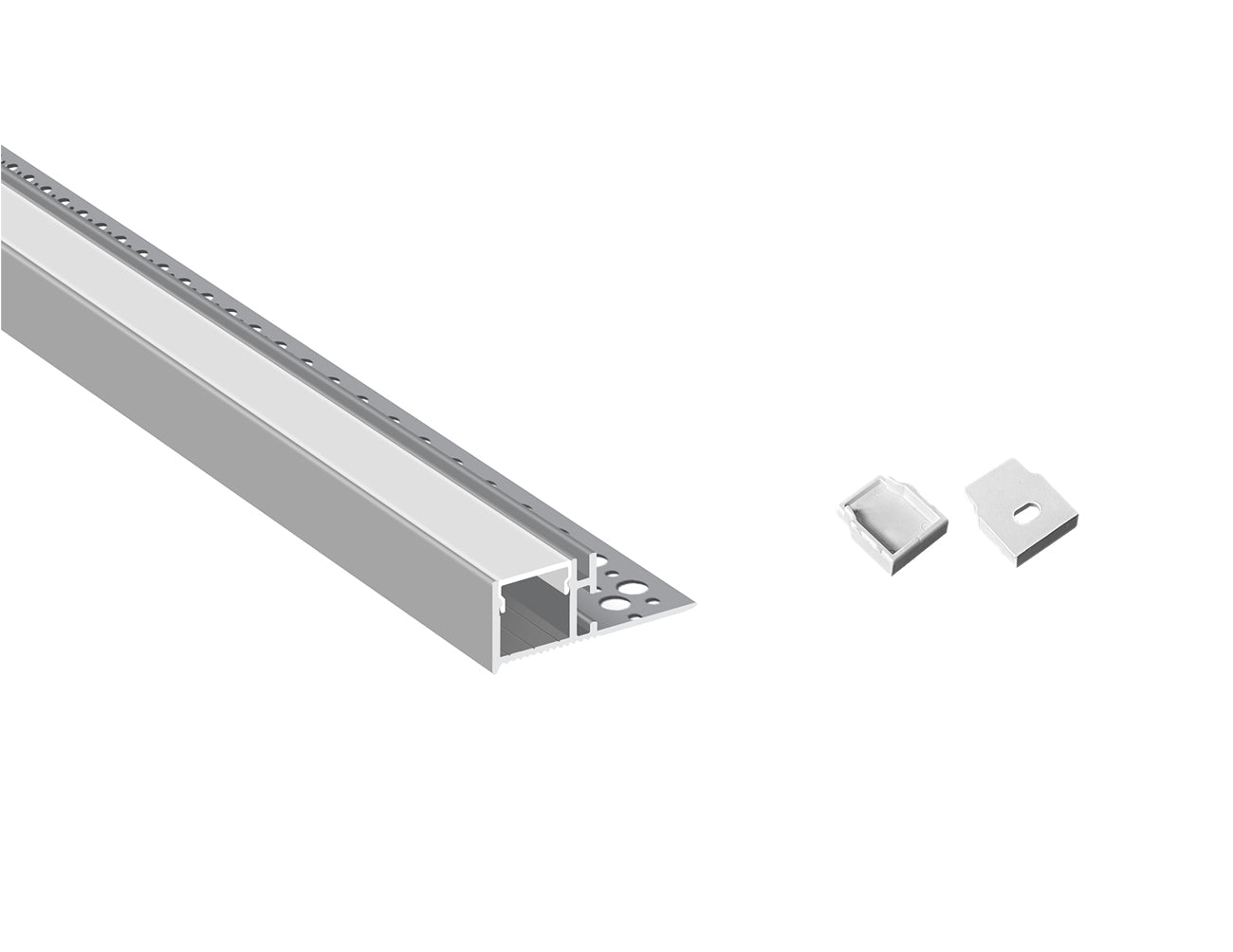 The GLB L550B aluminum profile serves as a glowing frame at the ceiling edge, blending seamlessly into walls or soffits to create a soft, indirect lighting environment without visible light sources.