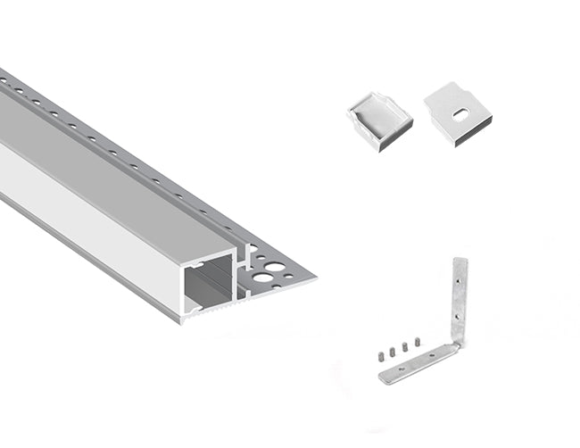 COVE V - GLB L507C Silver Aluminum Channel + Milky Diffuser - 94"