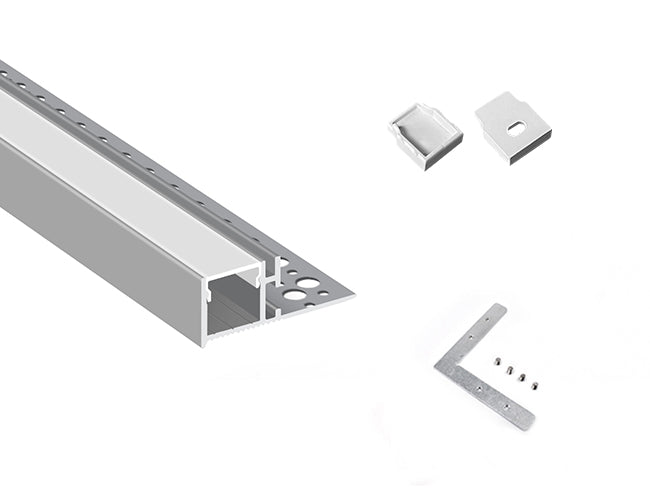 COVE H - GLB L550B Silver Aluminum Channel + Milky Diffuser - 94"