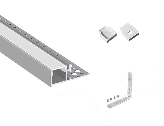COVE H - GLB L550B Silver Aluminum Channel + Milky Diffuser - 94"