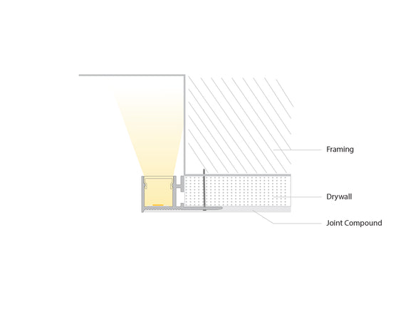 COVE H - GLB L550B Silver Aluminum Channel + Milky Diffuser - 94"