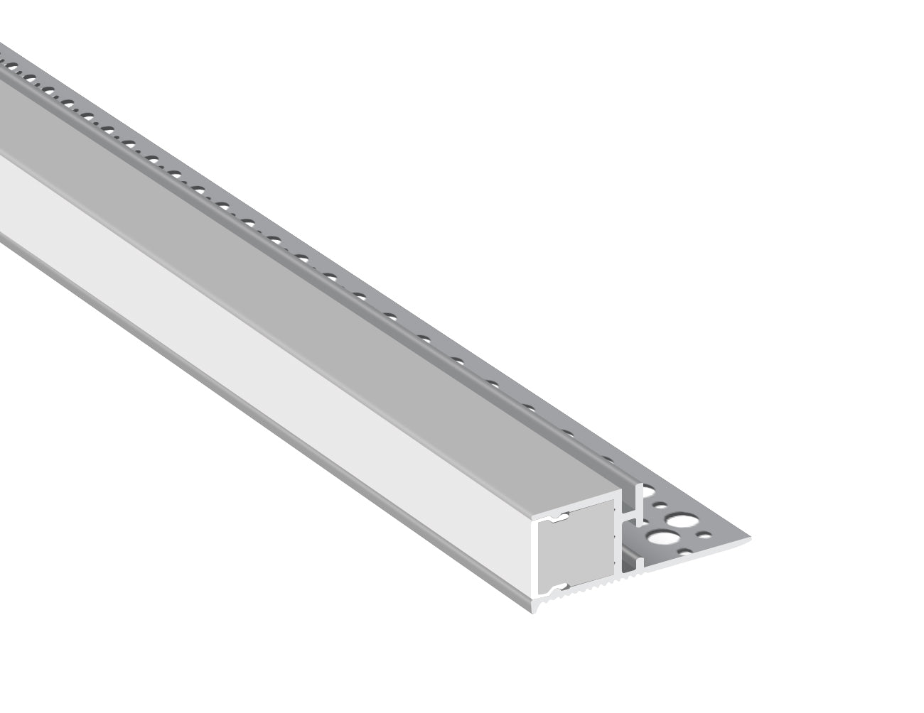 Aluminum Channel with end cap, ideal for recessed ceiling structures, delivering delicate and soft ambient lighting.