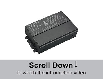 ELV dimmable GLE-TDJ transformer offering 0-100% brightness control.