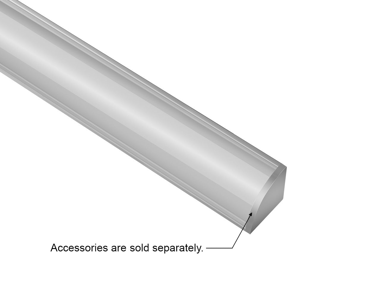 ROUND CORNER-S - YD 1002 Silver Aluminum Channel + Clear Diffuser - 94"