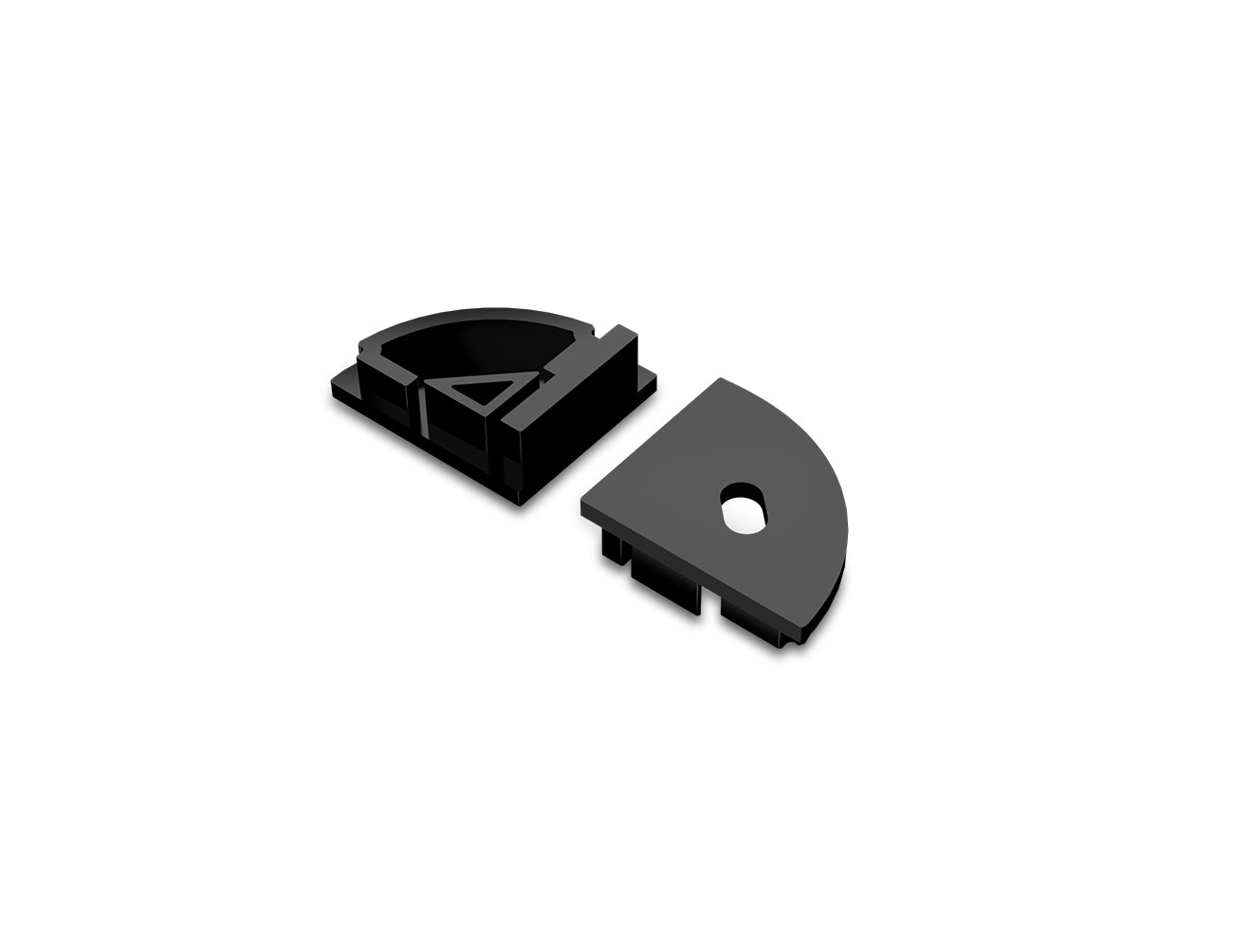 Aluminum Channel ROUND CORNER-S-SL Accessories - GLQ 1619 End Caps (pair)