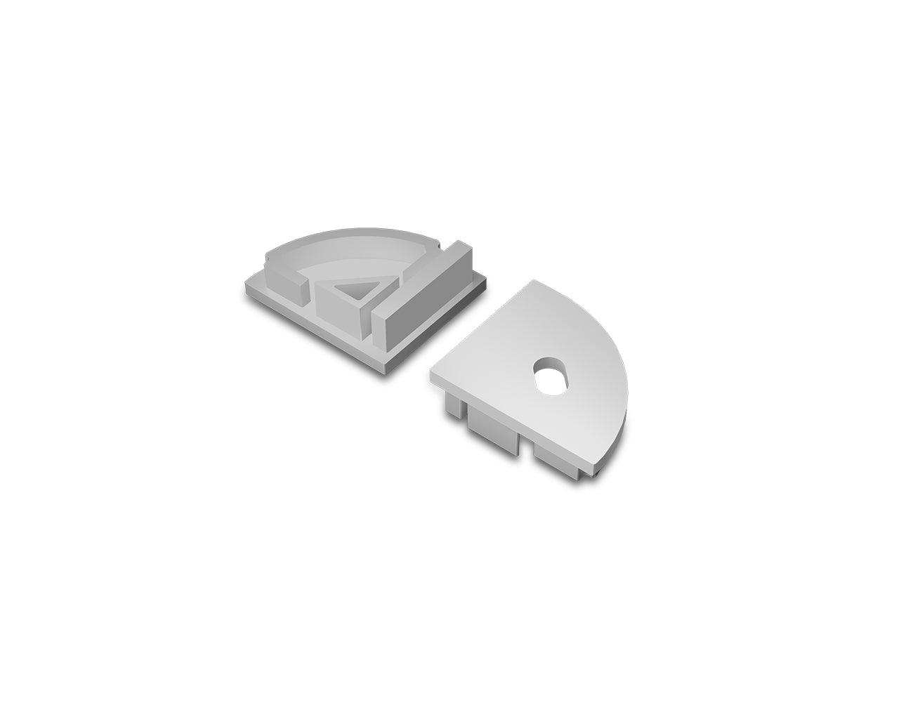 Aluminum Channel ROUND CORNER-S-SL Accessories - GLQ 1619 End Caps (pair)