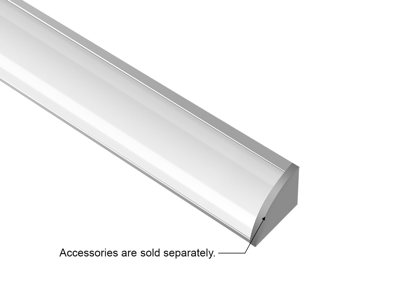 ROUND CORNER-S-SL - GLQ 1619 Silver Aluminum Channel + Milky Diffuser - 94"