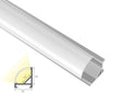 ROUND CORNER-S-SL - GLQ 1619 Silver Aluminum Channel + Milky Diffuser - 94" - 1