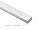 SLIM FLAT GLQ 1709 silver aluminum LED channel with milky frosted diffuser, accessories sold separately
