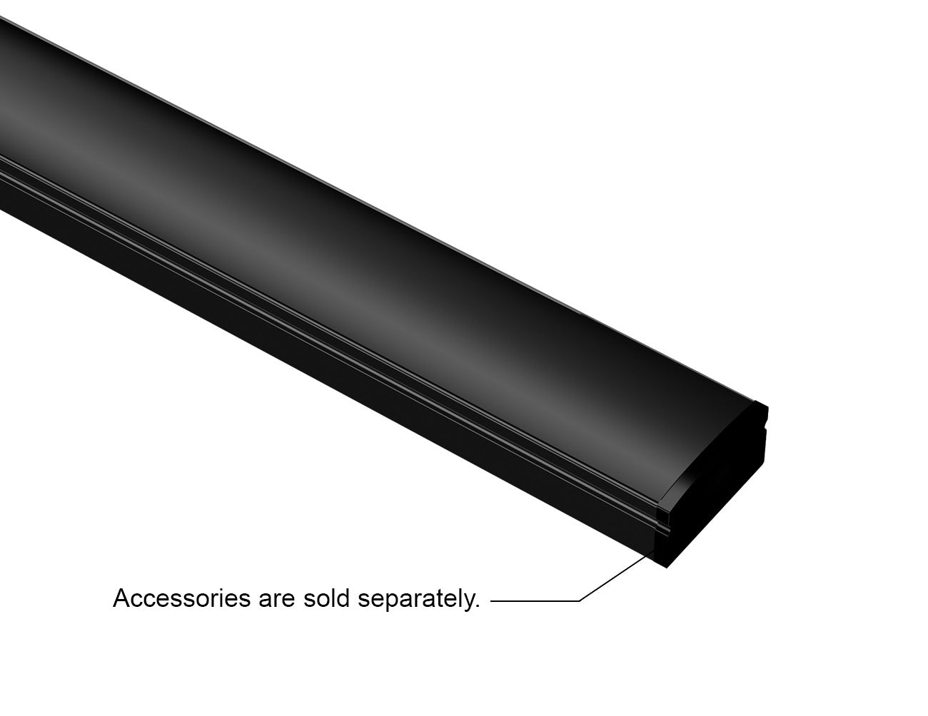 SLIM FLAT - GLQ 1709 Black Aluminum Channel + Black Diffuser - 94"