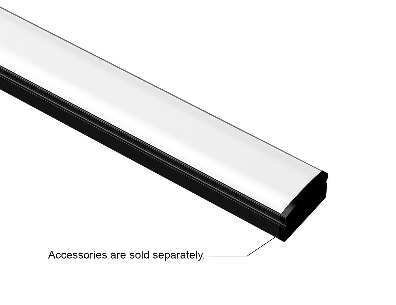 SLIM FLAT - GLQ 1709 Black Aluminum Channel + Milky Diffuser - 94"