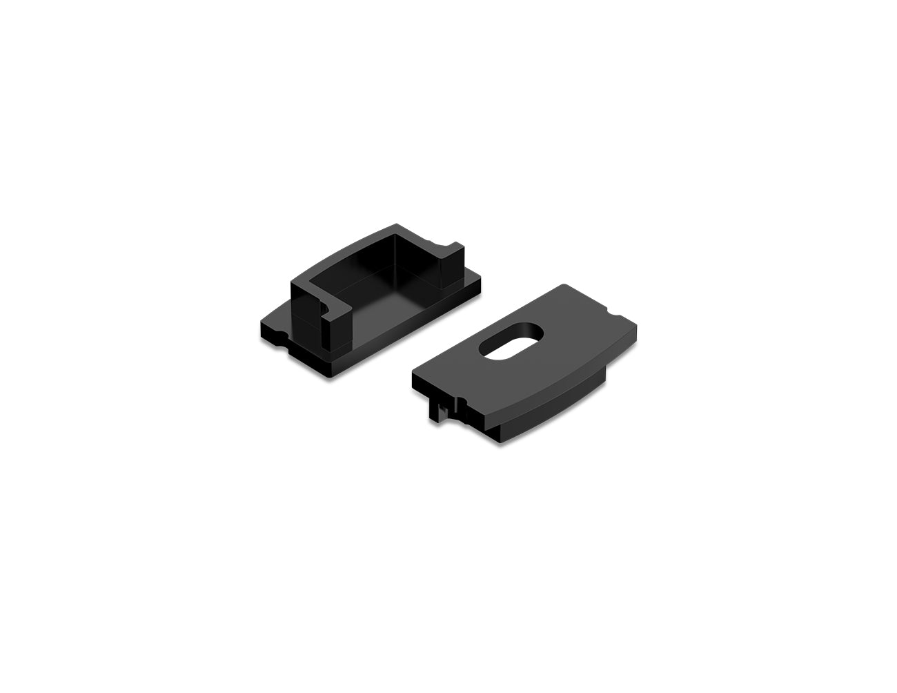 Aluminum Channel SLIM FLAT Accessories - GLQ 1709 End Caps (pair) - 0