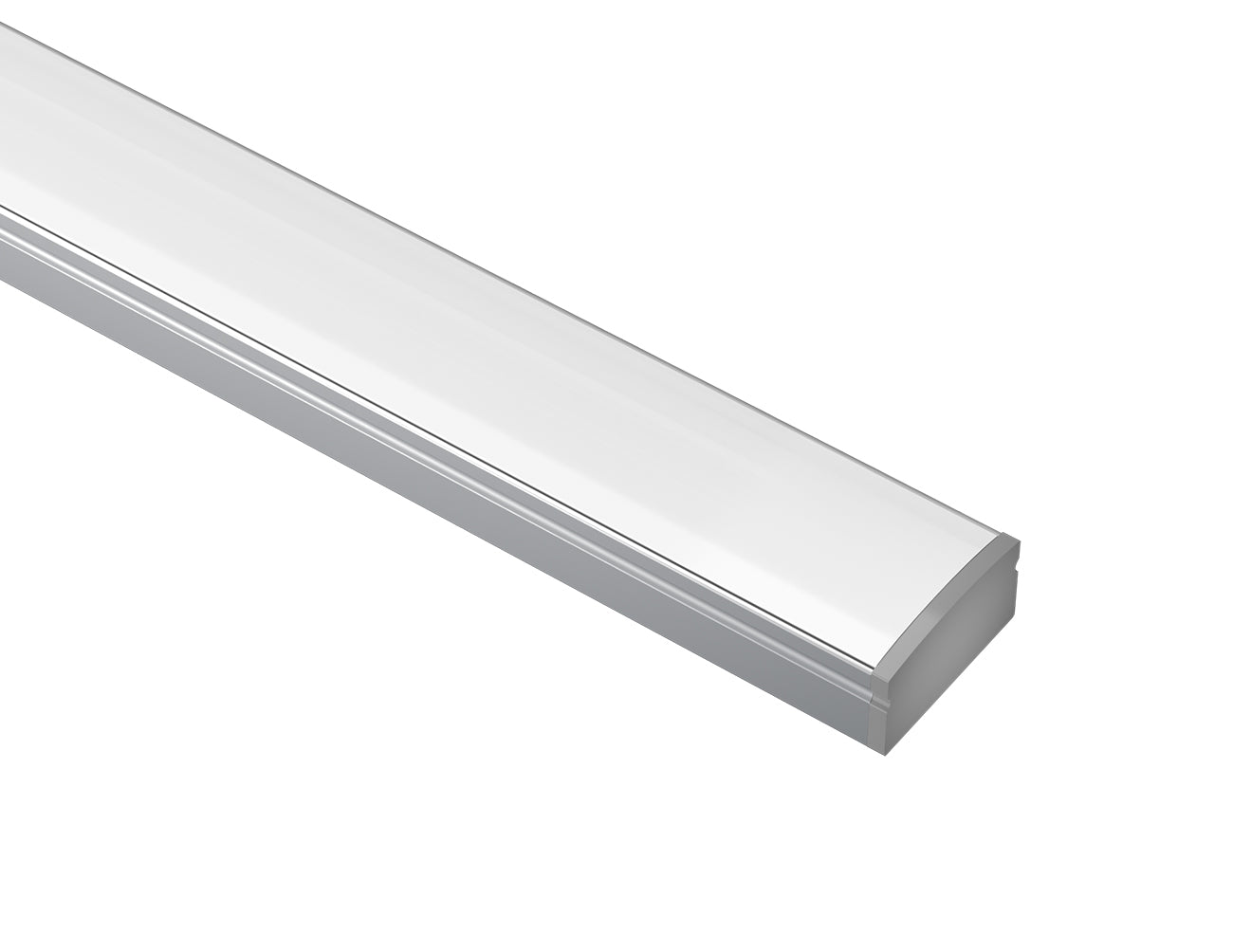 SLIM FLAT - GLQ 1709 Silver Aluminum Channel + Milky Diffuser -94"