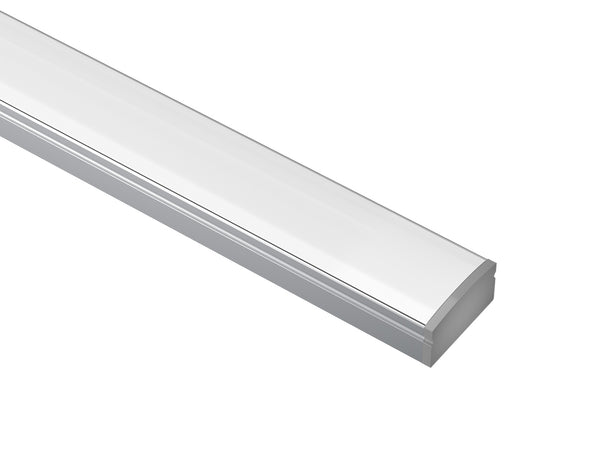 SLIM FLAT - GLQ 1709 Silver Aluminum Channel + Milky Diffuser -94" - 2