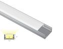 SLIM FLAT - GLQ 1709 Silver Aluminum Channel + Milky Diffuser -94" - 1