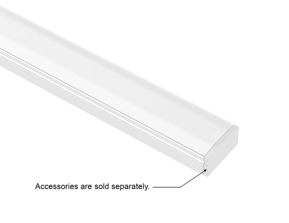 GL LED Slim Flat GLQ-1709 White Aluminum Channel with Milky Diffuser combines effective heat dissipation with a clean, polished appearance, making it a great choice for refined LED lighting setups.