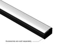 GL LED Slim Flat SL GLQ-1711 Black Aluminum Channel with Milky Diffuser features a stylish anodized finish for smooth, even light diffusion. Built for efficient heat management and lasting performance, it’s perfect for sleek, modern LED strip lighting designs.