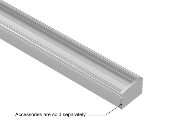 GL LED Slim Flat SL GLQ-1711 Silver Aluminum Channel with Clear Diffuser features a sleek anodized design for bright, uniform light output. Engineered for superior heat dissipation and long-lasting durability, it’s ideal for modern LED strip lighting installations requiring a professional finish.