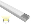 SLIM FLAT - GLQ 1711 Silver Aluminum Channel + Milky Diffuser - 94" - 1