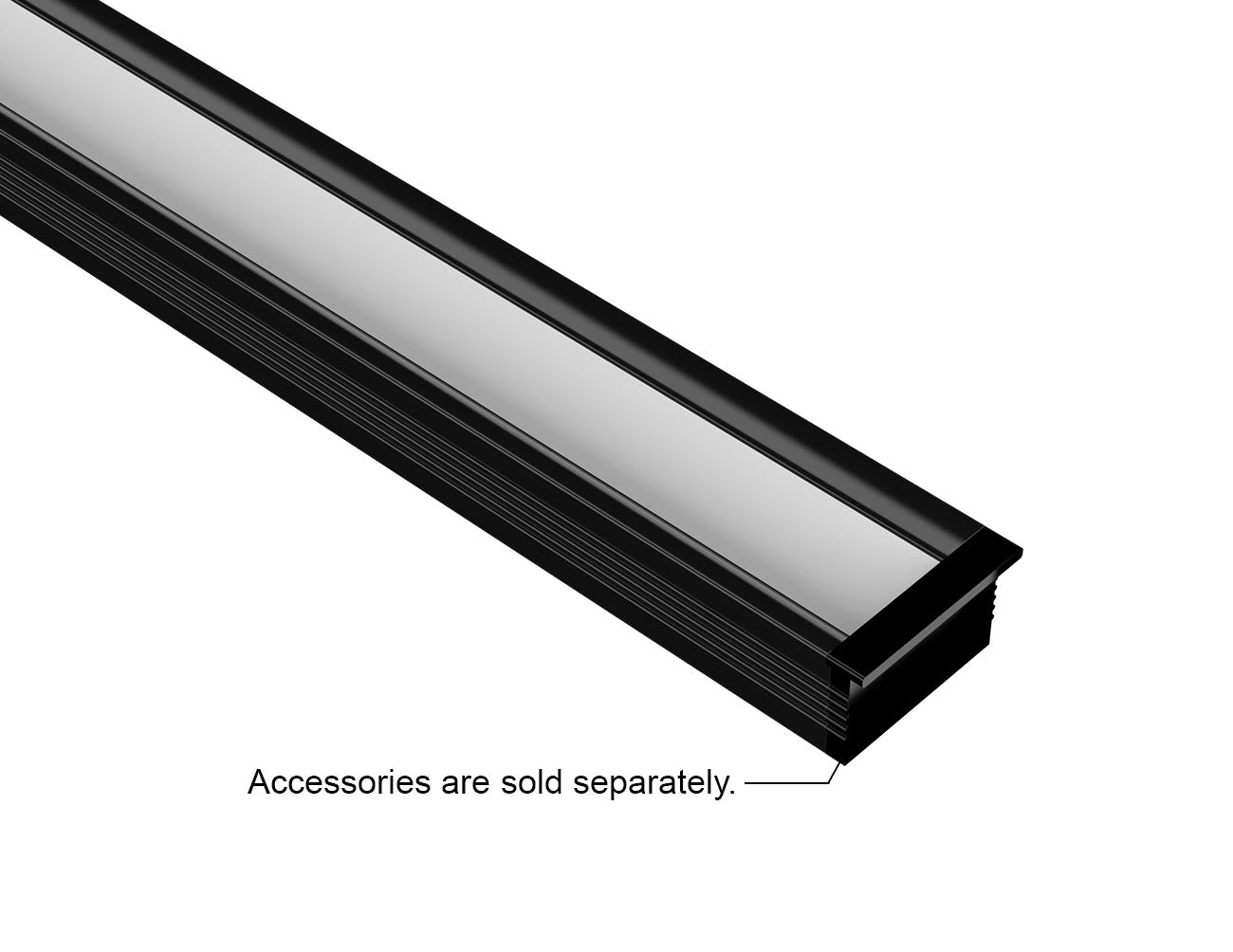 ANGLE RECESS - GLQ 1811 Black Aluminum Channel + Milky Diffuser - 94"