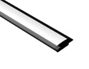 SLIM SHALLOW RECESS - GLQ 2309 Black Aluminum Channel + Milky Diffuser - 94" - 2