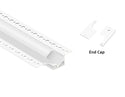 ANGLE WASH - GLQ 9526 White Aluminum Channel + Milky Diffuser - 94" - 3