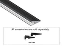 Slim triangular black aluminum LED channel for indirect under cabinet lighting, designed for glare-free illumination with 5mm LED strips