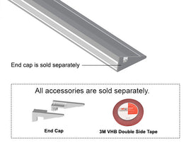 Indirect lighting aluminum channel with slim triangular profile for modern under cabinet and architectural LED strip lighting