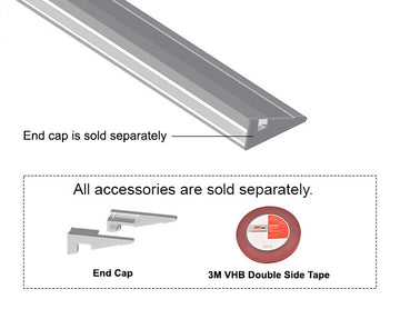 Indirect lighting aluminum channel with slim triangular profile for modern under cabinet and architectural LED strip lighting