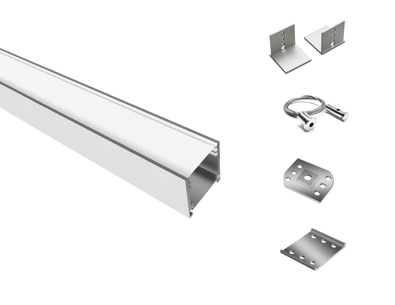 BENDABLE35 - GLY 2425 Aluminum Channel + Milky Silicone Cover - 94"