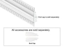 GL LED Skirting GLYB025 Aluminum Channel with Milky Diffuser delivers low-level accent lighting along baseboards or wainscoting. Constructed from anodized aluminum for effective heat management and durability, ideal for subtle architectural lighting features.