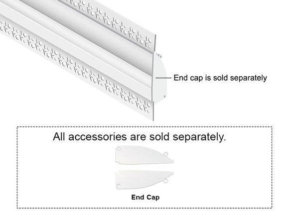 GL LED Skirting GLYB025 Aluminum Channel with Milky Diffuser delivers low-level accent lighting along baseboards or wainscoting. Constructed from anodized aluminum for effective heat management and durability, ideal for subtle architectural lighting features.