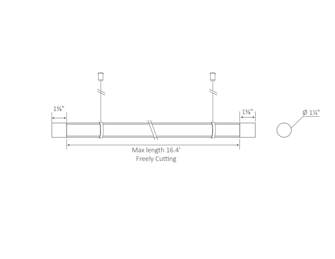 360° LED Neon Flex - Horizontal Ceiling - Single Color - Dry Location - 12V