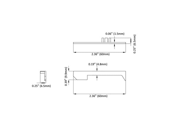 Aluminum Channel SHALLOW SKIRT Accessories - J016B End Cap